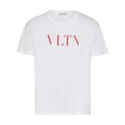 Witte Vltn T-shirt met rode print Valentino Garavani , White , Heren