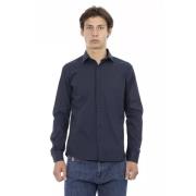 Elegant Blauw Slim Overhemd Baldinini , Blue , Heren