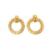 Pre-owned Metal earrings Chanel Vintage , Yellow , Dames