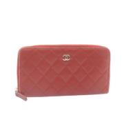 Pre-owned Leather wallets Chanel Vintage , Pink , Dames