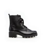 Zwarte Leren Veterschoenen Gabor , Black , Dames