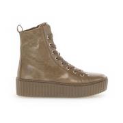 Beige Leren High Top Sneakers Gabor , Green , Dames