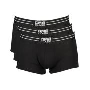 Zwarte Katoenen Boxershorts Pak Cavalli Class , Black , Heren