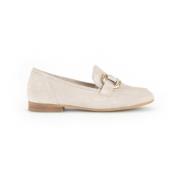 Beige Suède Mocassins met Kettingdetail Gabor , Beige , Dames