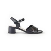 Zwarte leren kruisband sandalen Gabor , Black , Dames