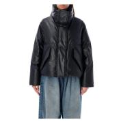 Zwarte Eco Leren Donsjas Kleding MM6 Maison Margiela , Black , Dames