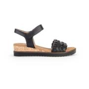 Zwarte leren sandalen met gevlochten bandjes Gabor , Black , Dames