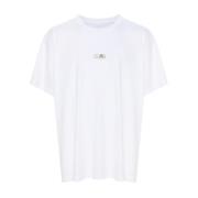 Wit T-shirt met Handtekeningnummers Patch MM6 Maison Margiela , White ...