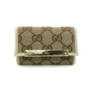 Pre-owned Canvas key-holders Gucci Vintage , Beige , Dames