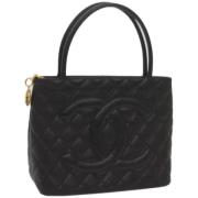 Pre-owned Leather totes Chanel Vintage , Black , Dames