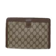 Pre-owned Leather clutches Gucci Vintage , Brown , Dames