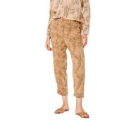 Bladprint Chino Jogger Broek Mason's , Brown , Dames