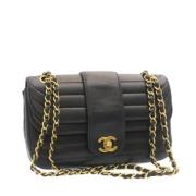 Pre-owned Leather chanel-bags Chanel Vintage , Black , Dames