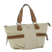 Pre-owned Canvas totes Burberry Vintage , White , Dames