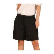 Relaxed Fit Zwarte Chino Bermuda Shorts Mason's , Black , Dames