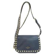 Pre-owned Leather shoulder-bags Valentino Vintage , Blue , Dames