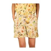 Bloemenprint Curvy Bermuda Shorts Mason's , Yellow , Dames