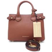 Pre-owned Leather handbags Burberry Vintage , Brown , Dames