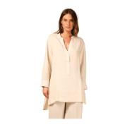 Linnen Shirt India Lange Mouw Mason's , Beige , Dames