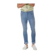 Slim Fit Blauwe Denim Broek Mason's , Blue , Heren