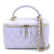 Pre-owned Leather shoulder-bags Chanel Vintage , Purple , Dames