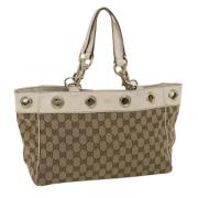 Pre-owned Leather totes Gucci Vintage , Beige , Dames