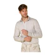 Heren Linnen Overhemd Torino Regular Fit Mason's , Beige , Heren