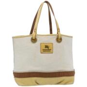 Pre-owned Canvas totes Burberry Vintage , White , Dames