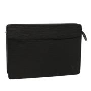 Pre-owned Leather clutches Louis Vuitton Vintage , Black , Dames