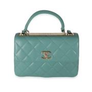 Pre-owned Leather chanel-bags Chanel Vintage , Green , Dames