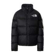 Retro Nuptse Zwarte Pufferjas The North Face , Black , Dames