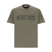 Groene T-shirt met Distressed Details Golden Goose , Green , Heren