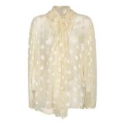 Luxe Crème Witte Blouse Dolce & Gabbana , White , Dames