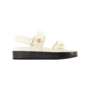 Leather sandals Tory Burch , Beige , Dames