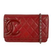 Pre-owned Leather crossbody-bags Chanel Vintage , Red , Dames