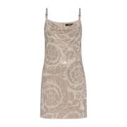 Jurk met glinsterende pailletten Versace , Beige , Dames