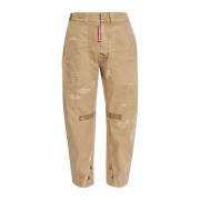 Broek met versleten effect Dsquared2 , Beige , Dames