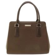 Pre-owned Leather handbags Burberry Vintage , Brown , Dames