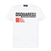 T-shirt met logo Dsquared2 , White , Heren