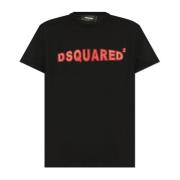 T-shirt met logo Dsquared2 , Black , Heren