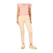 Slimme Dames Chino Broek in Stretch Satijn Mason's , Beige , Dames