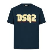 Bedrukt T-shirt Dsquared2 , Blue , Heren