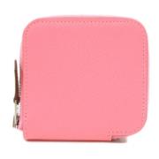 Pre-owned Leather wallets Hermès Vintage , Pink , Dames