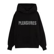 Zwarte katoenen hoodie met strass impact Pleasures , Black , Heren