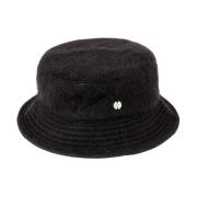 Zwarte Mohair Bucket Hoed met Logo Our Legacy , Black , Unisex