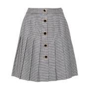 Grijze Geplooide Pied-de-Poule Rok Alessandra Rich , Gray , Dames