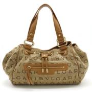 Pre-owned Canvas shoulder-bags Bvlgari Vintage , Beige , Dames