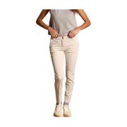 Slimme Dames Chino Broek in Satijn Mason's , White , Dames