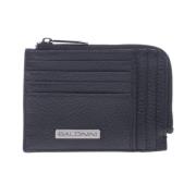 Document holder in black tumbled leather Baldinini , Black , Heren