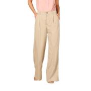 Dames Straight Chino Broek in Tencel Mason's , Beige , Dames